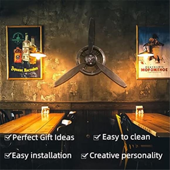 Vintage Airplane Propeller Wall Decor, Aviation Decor, Metal. Bronze - Picture 3 of 6